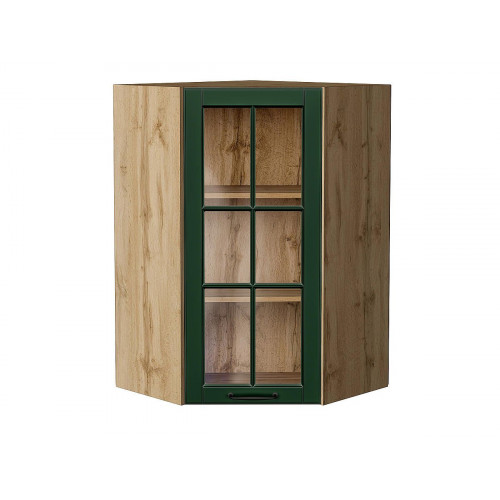 920*600*600 Шкаф верхний угловой остекленный Дублин Special Green
