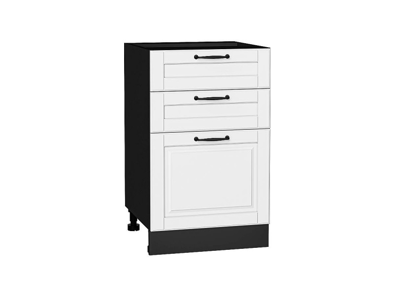 816*500* Шкаф нижний с 3-мя ящиками Дублин Special White