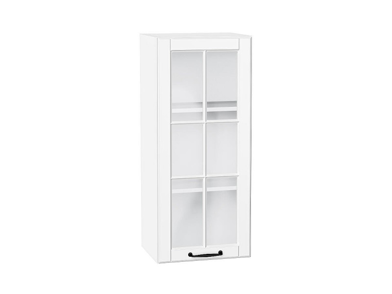 920*400* Шкаф верхний с 1-ой остекленной дверцей Дублин Special White