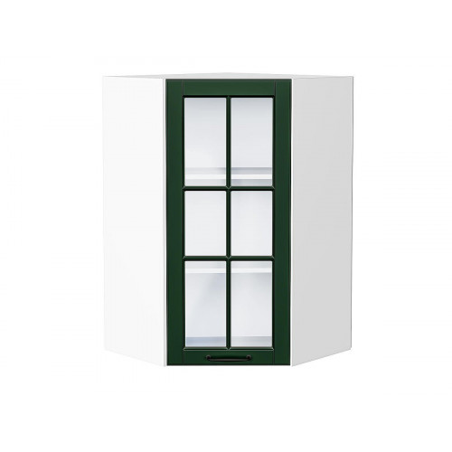 920*600*600 Шкаф верхний угловой остекленный Дублин Special Green