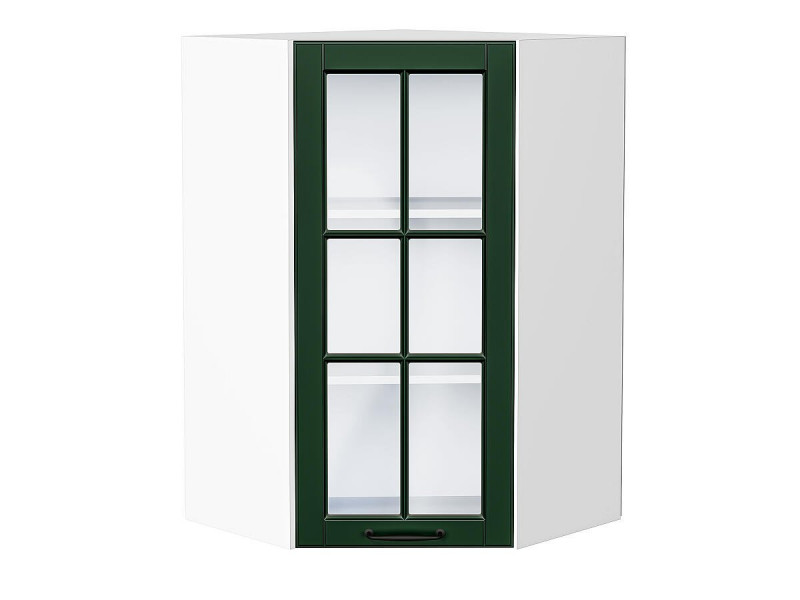 920*600*600 Шкаф верхний угловой остекленный Дублин Special Green