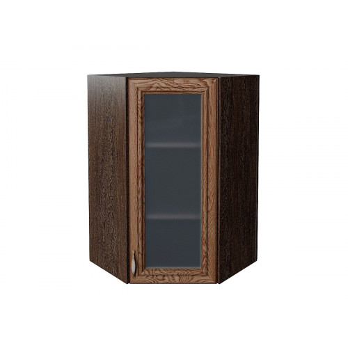 920*600*600 Шкаф верхний угловой остекленный Шале Brown Dreamline Graphite