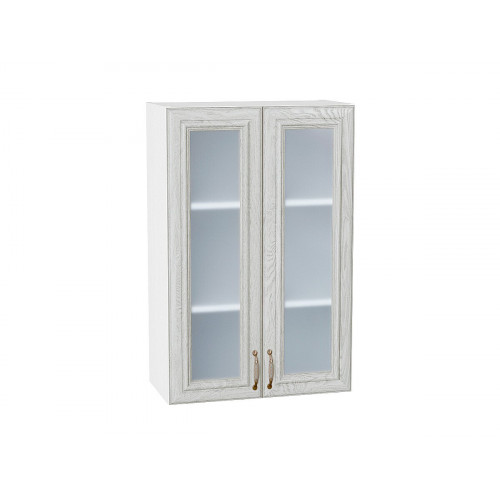 920*600* Шкаф верхний с 2-мя остекленными дверцами Шале White Dreamline Белый