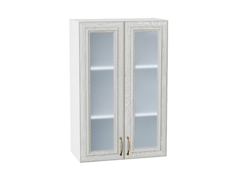 920*600* Шкаф верхний с 2-мя остекленными дверцами Шале White Dreamline Белый