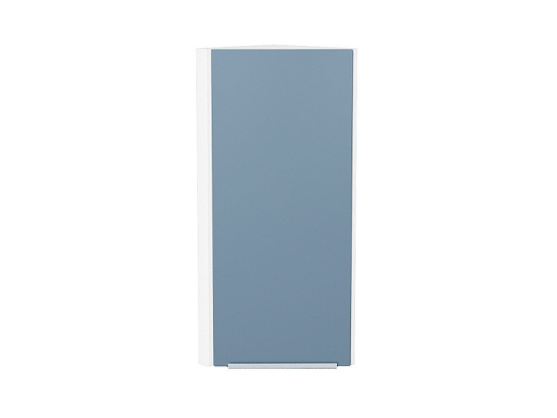 920*300*306 Шкаф верхний торцевой Фьюжн Silky Blue Белый