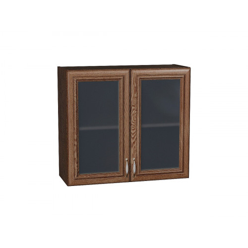 716*800* Шкаф верхний с 2-мя остекленными дверцами Шале Brown Dreamline Graphite