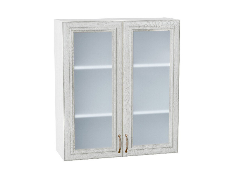 920*800* Шкаф верхний с 2-мя остекленными дверцами Шале White Dreamline Белый