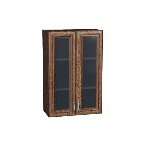 920*600* Шкаф верхний с 2-мя остекленными дверцами Шале Brown Dreamline Graphite