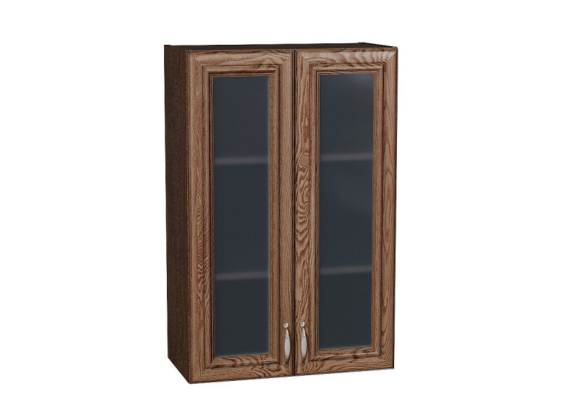 920*600* Шкаф верхний с 2-мя остекленными дверцами Шале Brown Dreamline Graphite