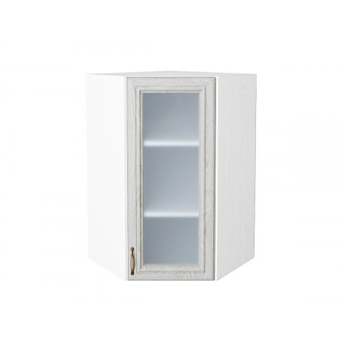 920*600*600 Шкаф верхний угловой остекленный Шале White Dreamline Белый