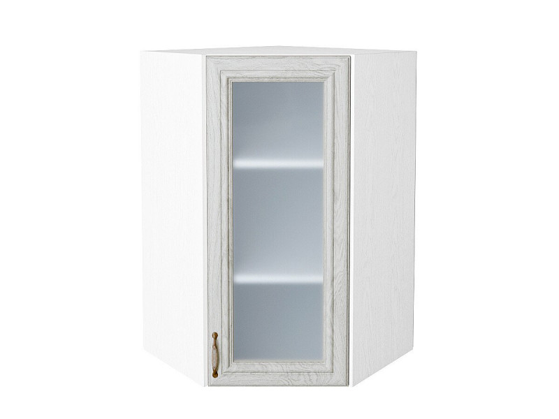 920*600*600 Шкаф верхний угловой остекленный Шале White Dreamline Белый