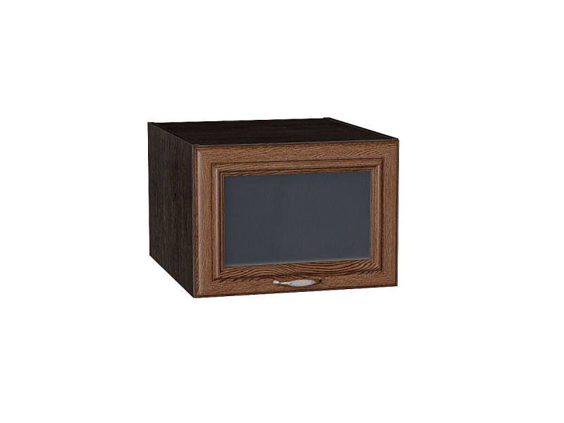 358*500* Шкаф верхний горизонтальный остекленный глубокий Шале Brown Dreamline Graphite