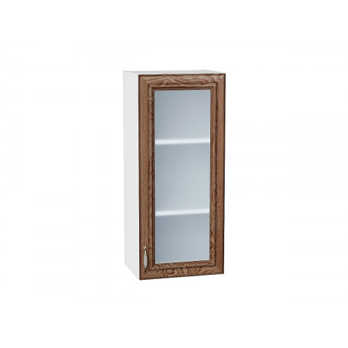 920*400* Шкаф верхний с 1-ой остекленной дверцей Шале Brown Dreamline Белый