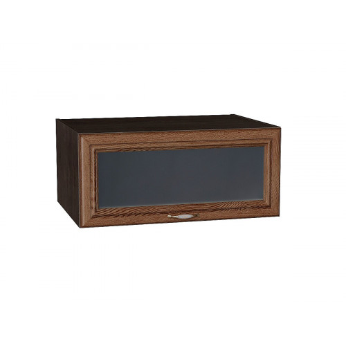 358*800* Шкаф верхний горизонтальный остекленный глубокий Шале Brown Dreamline Graphite