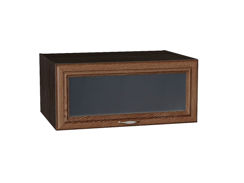 358*800* Шкаф верхний горизонтальный остекленный глубокий Шале Brown Dreamline Graphite
