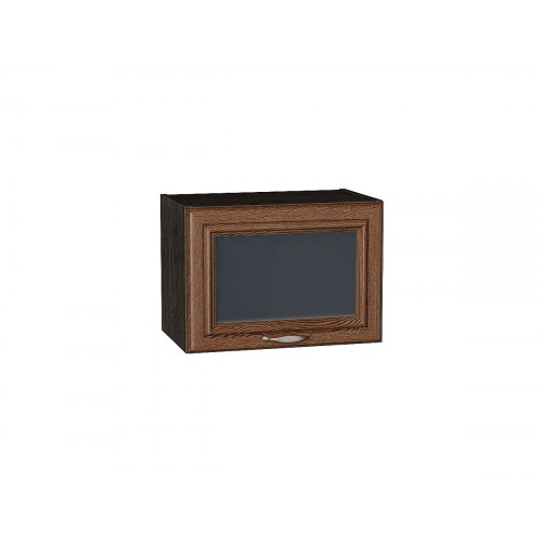 358*500* Шкаф верхний горизонтальный остекленный Шале Brown Dreamline Graphite