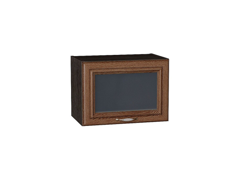358*500* Шкаф верхний горизонтальный остекленный Шале Brown Dreamline Graphite