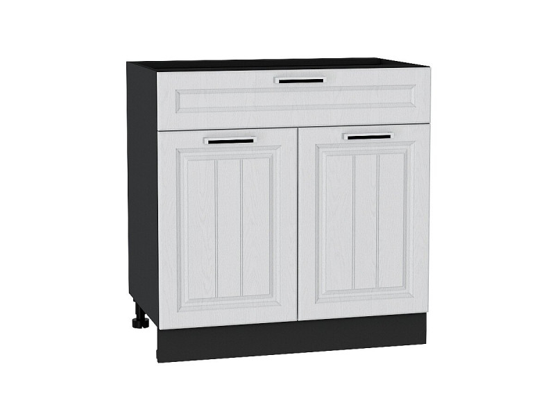 816*800* Шкаф нижний с 2-мя дверцами и ящиком Прага Белое дерево Graphite