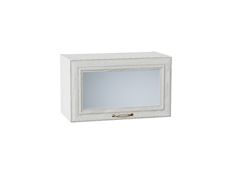 358*600* Шкаф верхний горизонтальный остекленный Шале White Dreamline Белый
