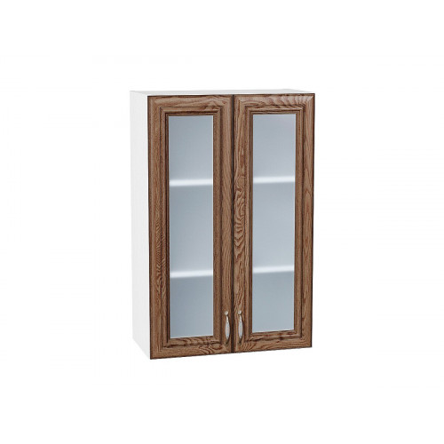 920*600* Шкаф верхний с 2-мя остекленными дверцами Шале Brown Dreamline Белый
