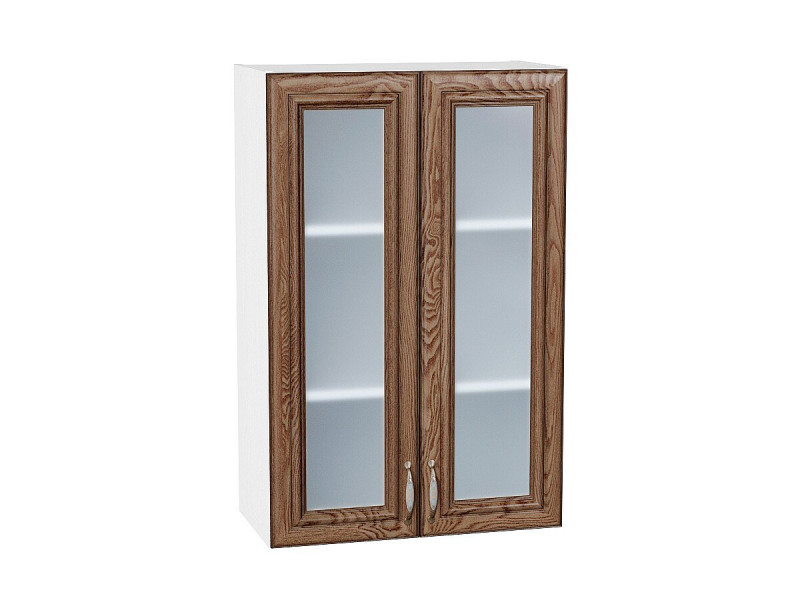 920*600* Шкаф верхний с 2-мя остекленными дверцами Шале Brown Dreamline Белый